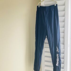 Reebok Navy Track Pants with White Logo